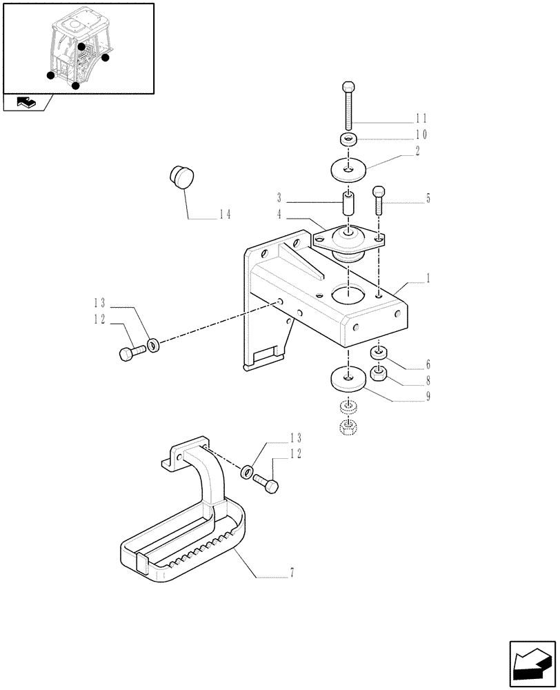 Схема запчастей Case IH FARMALL 95C - (1.87.0[01]) - CAB SUPPORTS (08) - SHEET METAL