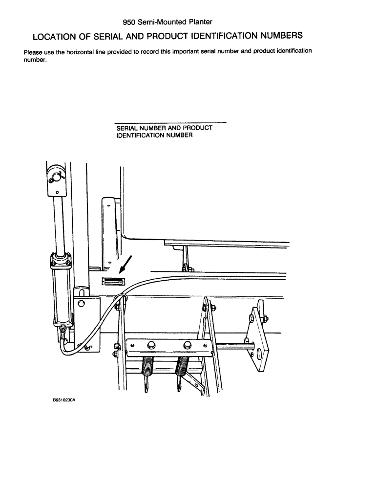 Схема запчастей Case IH 950 - (1-2) - LOCATION OF SERIAL & PRODUCT IDENTIFICATION NUMBERS (00) - PICTORIAL INDEX