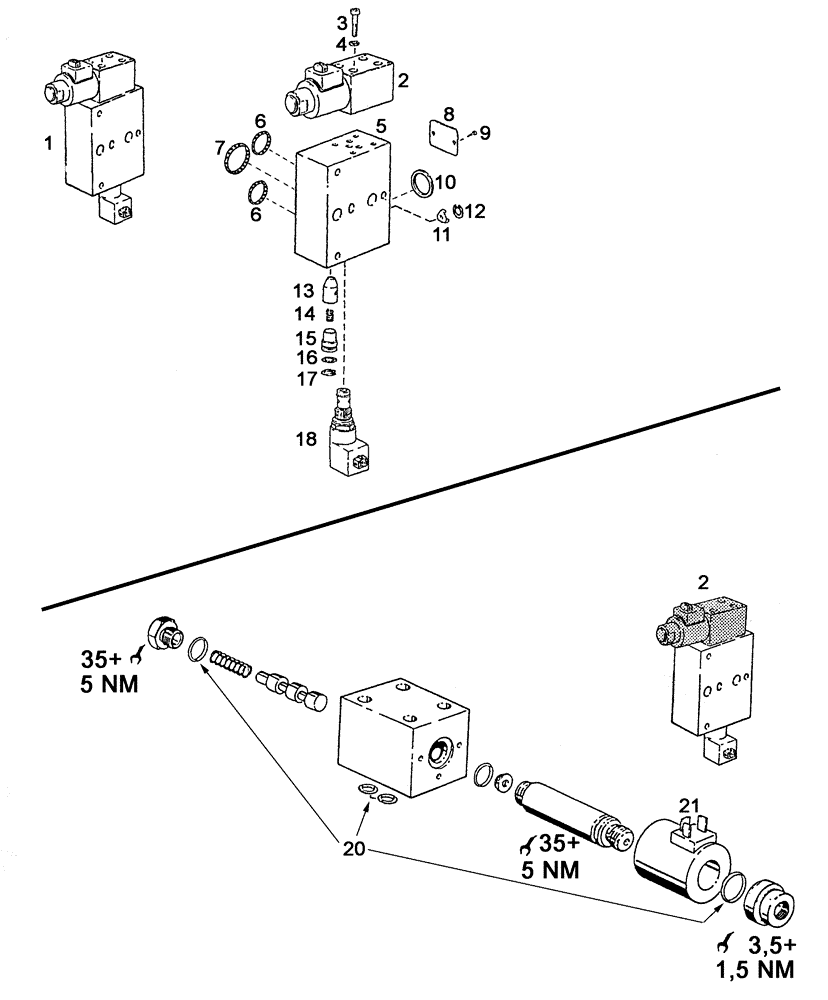 Схема запчастей Case IH C55 - (08-24[01]) - SINGLEACTING CONTROL VALVE - ELECTRICAL / ----> ..... (08) - HYDRAULICS