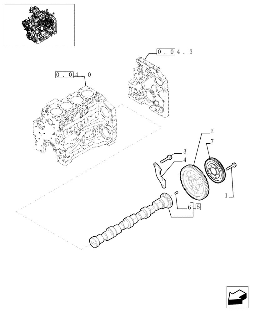 Схема запчастей Case IH MXU100 - (0.12.0) - CAMSHAFT - TIMING CONTROL (01) - ENGINE