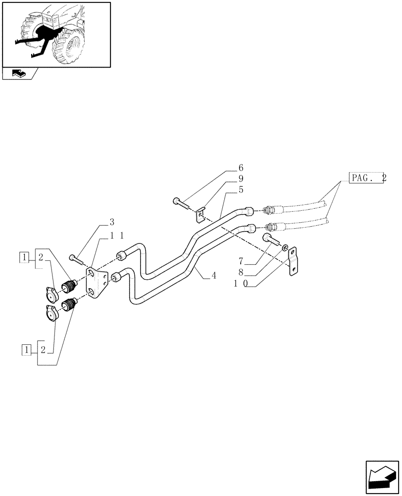 Схема запчастей Case IH PUMA 125 - (1.81.9[01]) - 2 HYDRAULIC FRONT COUPLERS FOR NON INTEGRATED FRONT HPL - C6335 (VAR.330814) (07) - HYDRAULIC SYSTEM