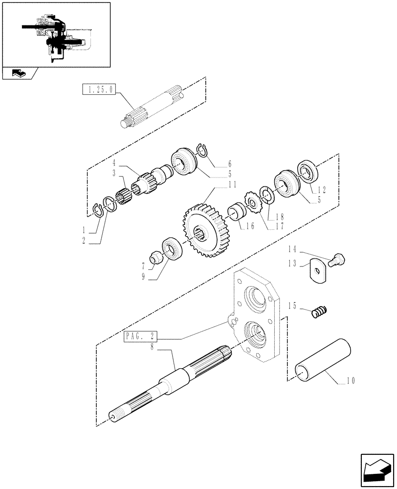 Схема запчастей Case IH FARMALL 85C - (1.80.1[01]) - POWER TAKE-OFF (540 RPM) (07) - HYDRAULIC SYSTEM