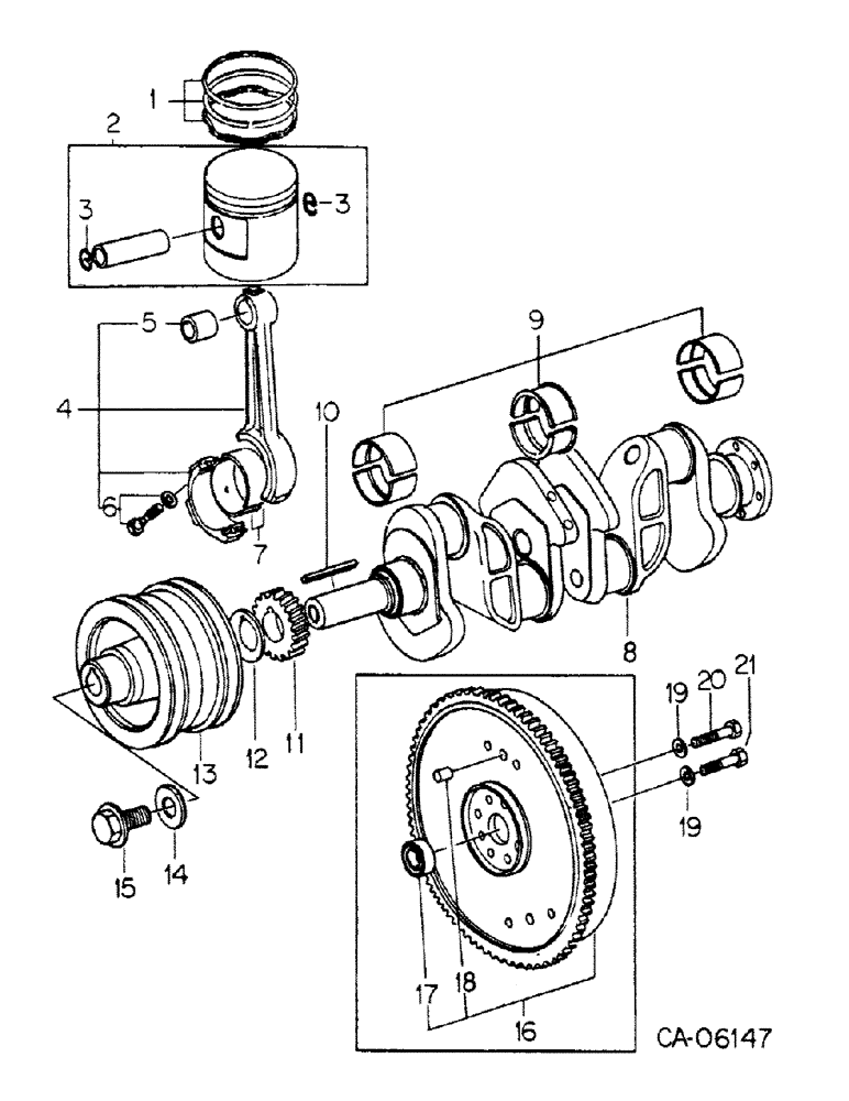 Схема запчастей Case IH 4150 - (12-07) - POWER, CRANKSHAFT AND PISTONS, MAZDA ENGINE (04) - Drive Train