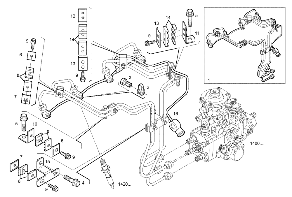 Схема запчастей Case IH F4BE0484F D601 - (2020.130) - INJECTION PIPES 