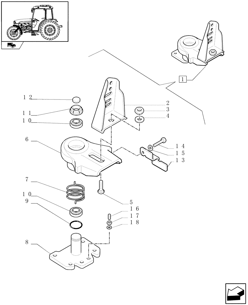 Схема запчастей Case IH FARMALL 75C - (1.43.0/03A) - DYNAMIC FRONT FENDERS (4WD) - SUPPORTS - BREAKDOWN (04) - FRONT AXLE & STEERING