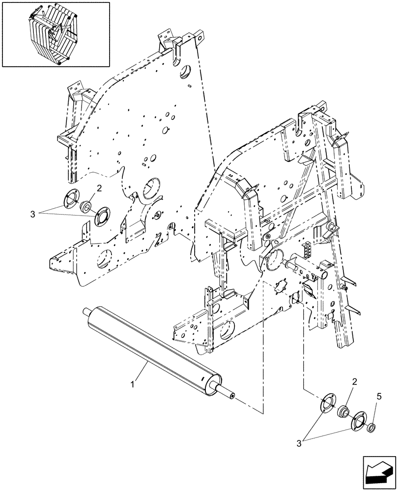 Схема запчастей Case IH RBX452 - (14.12) - STARTER ROLL, STANDARD PICKUP (14) - BALE CHAMBER