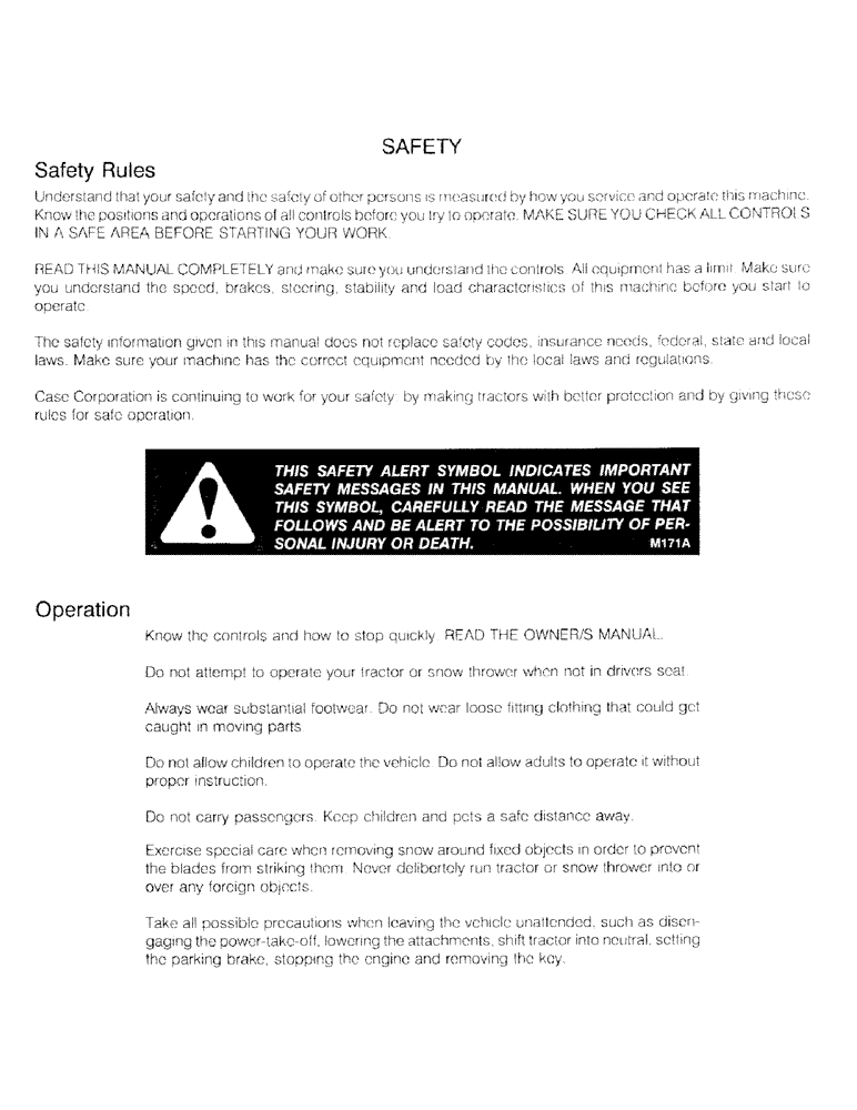 Схема запчастей Case IH C100 - (04) - SAFETY 