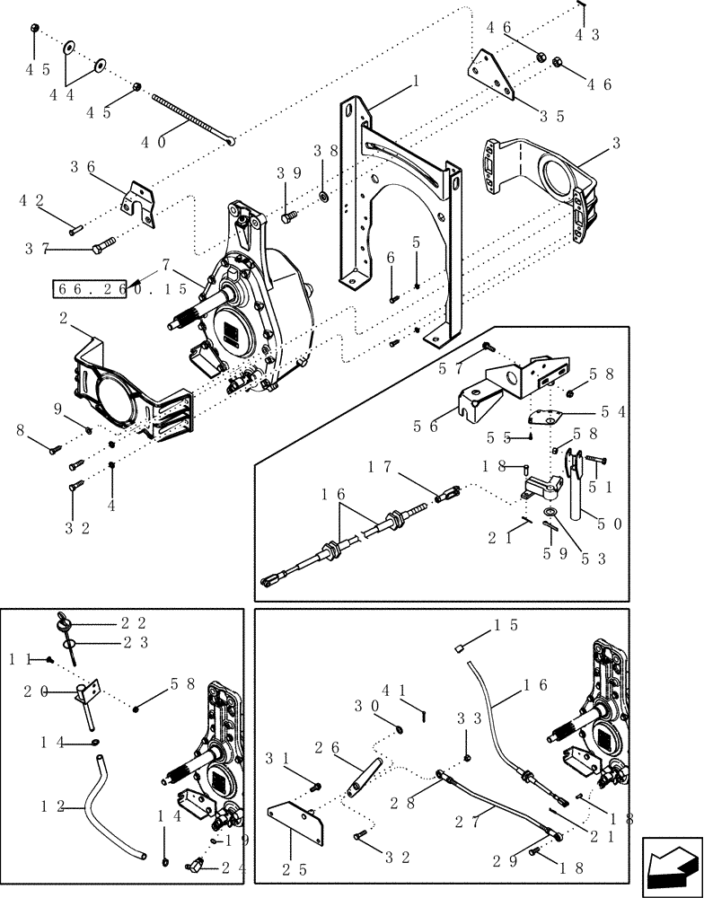 Схема запчастей Case IH 2577 - (66.260.07) - ROTOR DRIVE - GEARBOX MOUNTING (66) - THRESHING