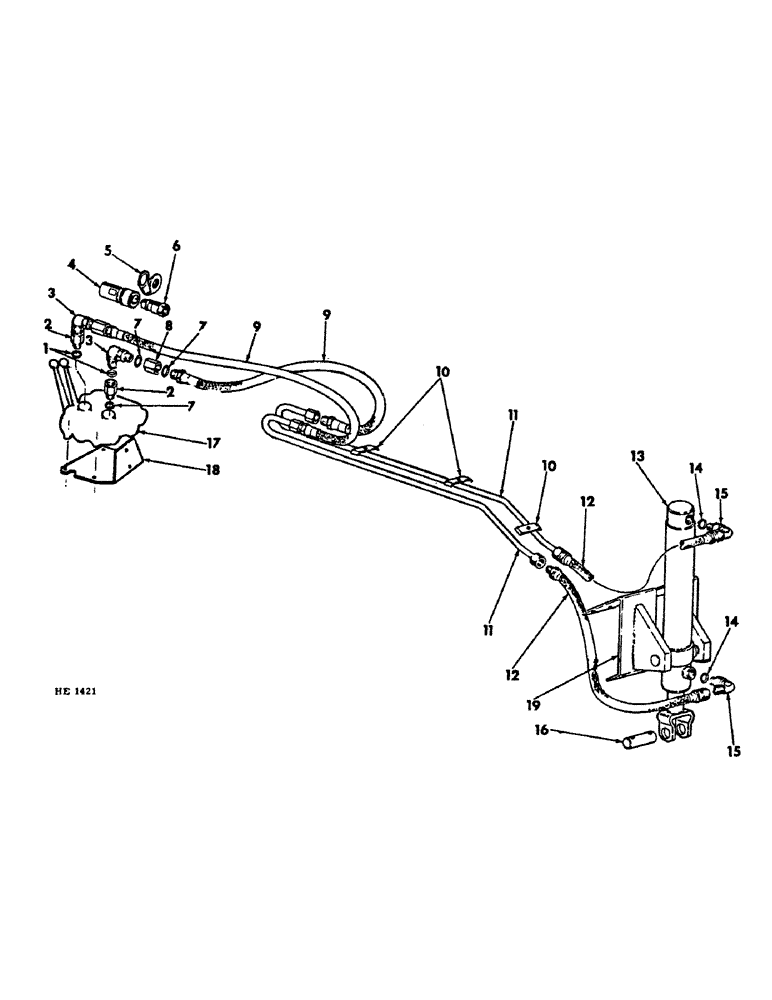 Схема запчастей Case IH 1550 - (B-18) - 570828R1 BUCKET CONTROL HYDRAULIC SYSTEM 