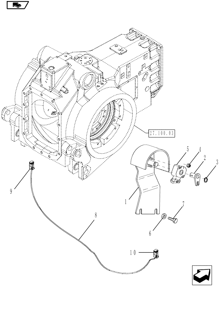 Схема запчастей Case IH MAGNUM 225 - (35.130.03) - ROCKSHAFT POSITION SENSOR & HARNESS, WITH CONTINUOUSLY VARIABLE TRANSMISSION (35) - HYDRAULIC SYSTEMS