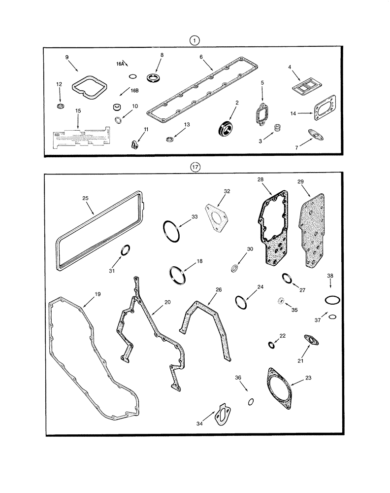 Схема запчастей Case IH 5240 - (2-070) - GASKET KITS, 6-590 AND 6T-590 ENGINE, VALVE GRIND KIT (02) - ENGINE