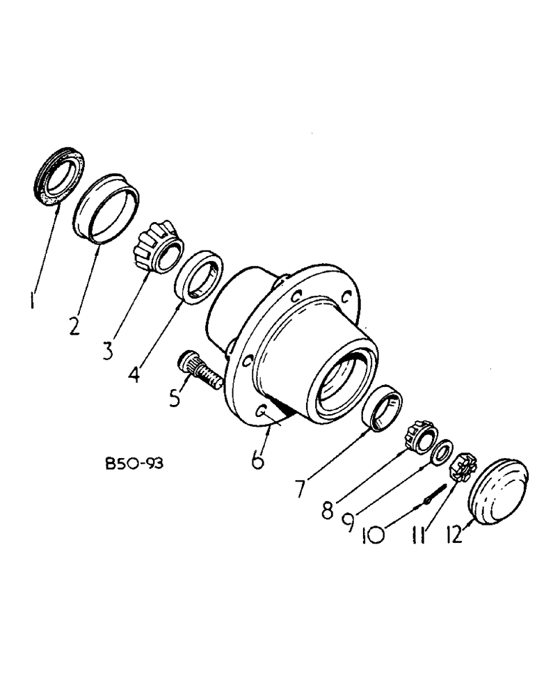 Схема запчастей Case IH 584 - (14-07) - FRONT WHEEL HUB, BEARINGS AND CAP, ADJUSTABLE FRONT AXLE, SWEPT BACK Suspension