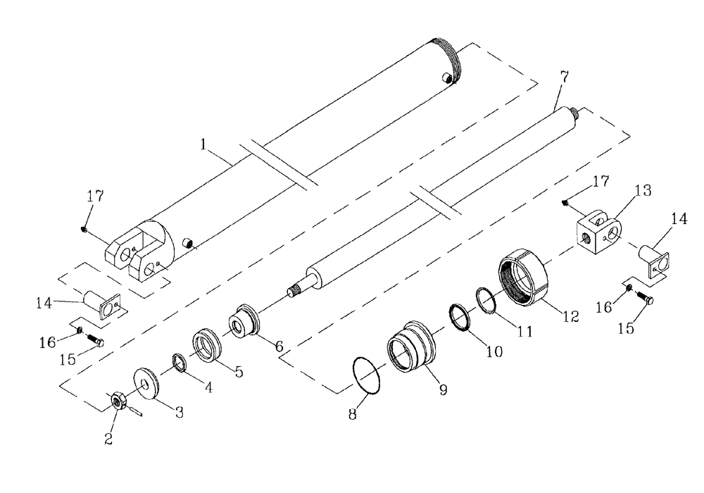 Схема запчастей Case IH AUSTOFT - (B01-05) - HYDRAULIC CYLINDER (STABILIZER LEG) Hydraulic Components & Circuits