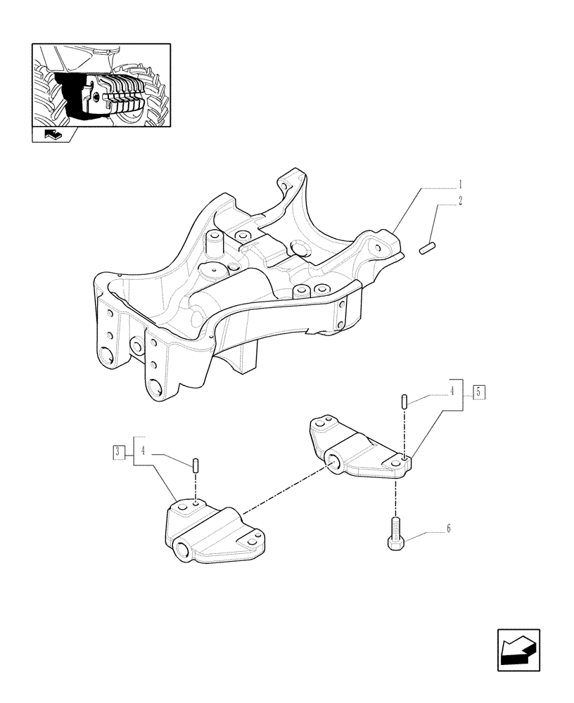 Схема запчастей Case IH FARMALL 85N - (1.21.1/01) - 2WD FRONT AXLE - SUPPORT (VAR.331581-332581 / 743515) (03) - TRANSMISSION