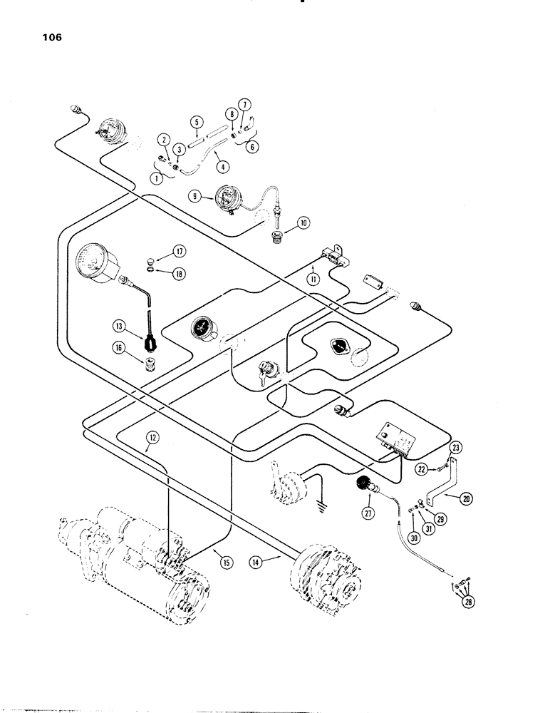 Схема запчастей Case IH 336D - (106) - INSTRUMENTATION HARDWARE, HOOD, RIGHT SIDE OR OPEN, F 