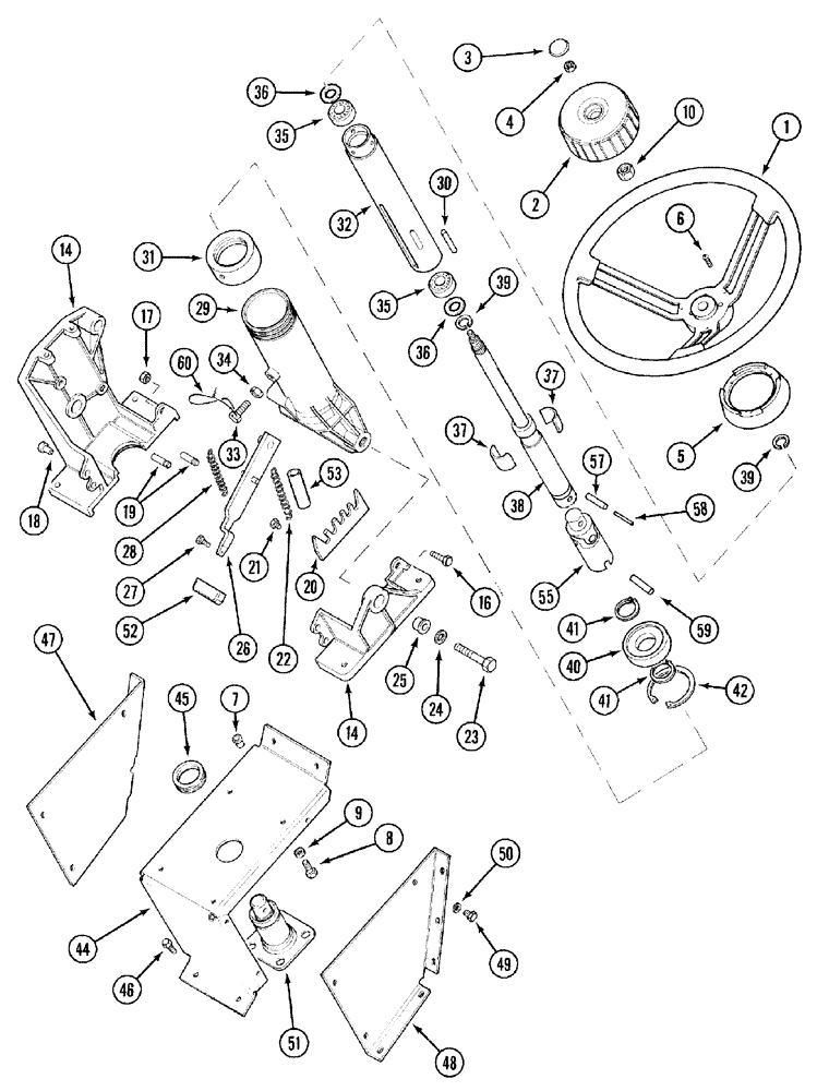 Схема запчастей Case IH 5240 - (5-004) - STEERING COLUMN AND WHEEL, TILTABLE AND TELESCOPIC (05) - STEERING