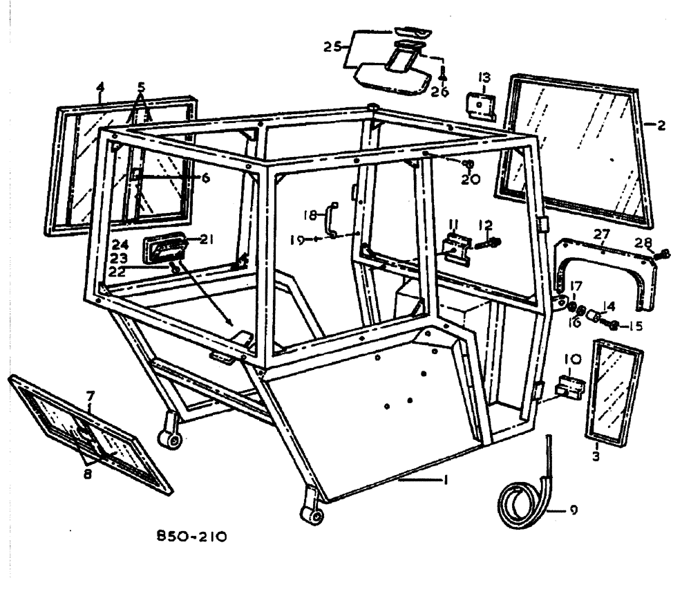 Схема запчастей Case IH 885 - (13-070) - FRAME AND WINDOWS (05) - SUPERSTRUCTURE