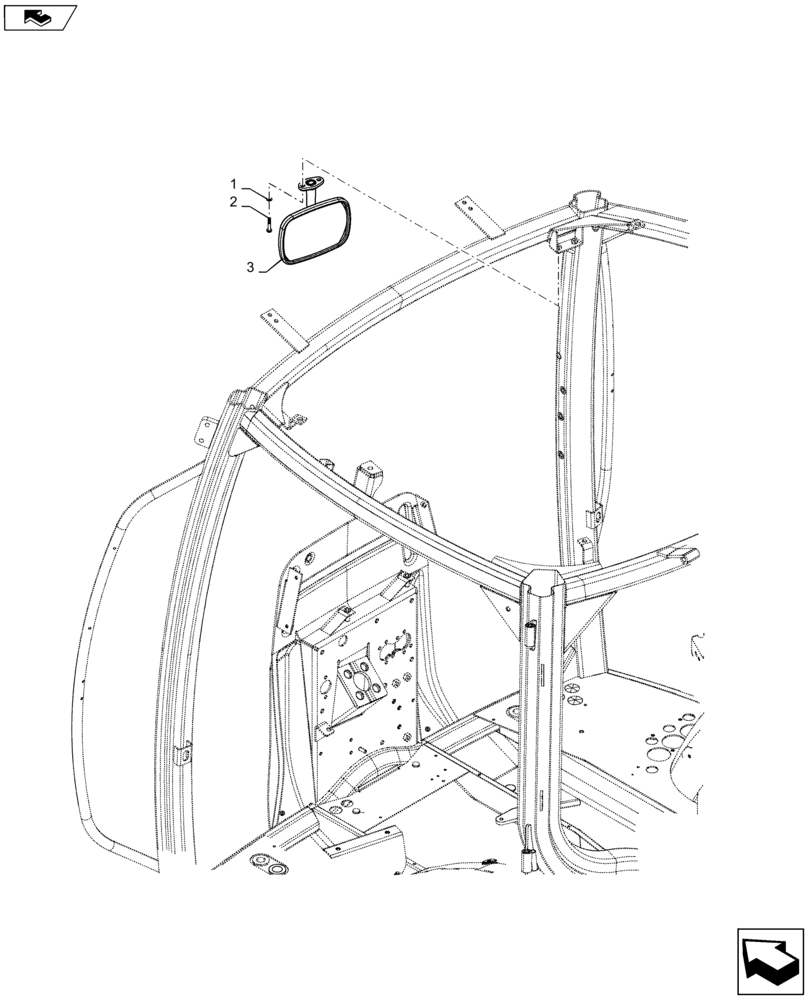 Схема запчастей Case IH MAXXUM 140 - (90.151.AK) - INTERNAL REAR VIEW MIRROR (90) - PLATFORM, CAB, BODYWORK AND DECALS