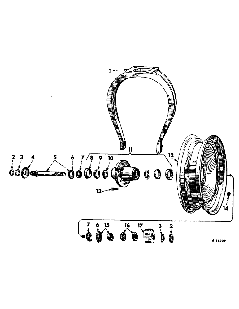 Схема запчастей Case IH 806 - (L-05) - WHEELS & WHEEL WEIGHTS, SINGLE FRONT GUIDE WHEEL, FARMALL TRACTOR PARTS ADAPTABLE TO COTTON PICKER Wheels & Wheel Weights