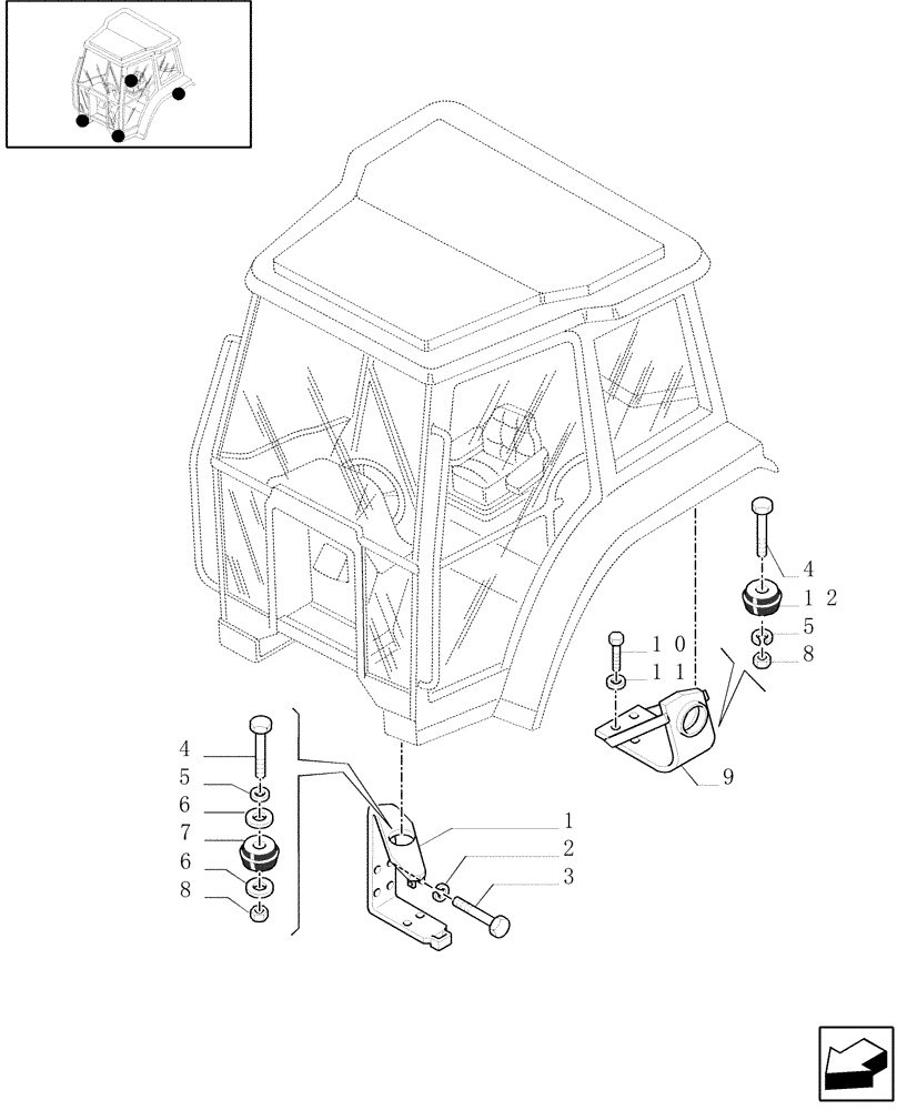 Схема запчастей Case IH MXM130 - (1.92.6) - CAB SUPPORTS (10) - OPERATORS PLATFORM/CAB