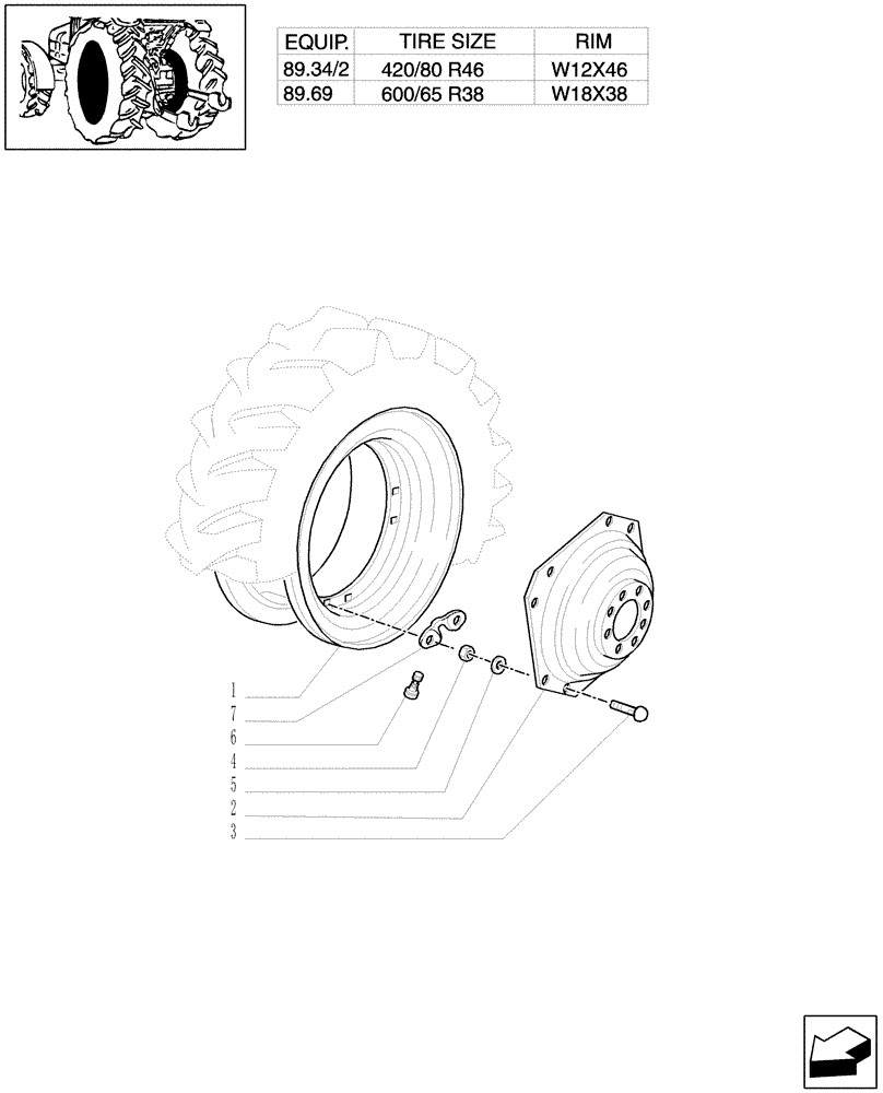 Схема запчастей Case IH MXM120 - (83.00[02]) - DRIVE WHEELS (11) - WHEELS/TRACKS