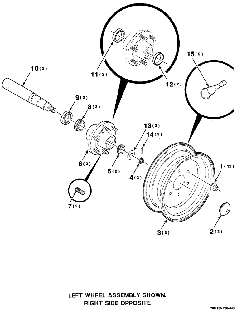 Схема запчастей Case IH RS561 - (07-010) - WHEEL, HUB AND AXLE ASSEMBLY (16.1 INCH) (12) - MAIN FRAME