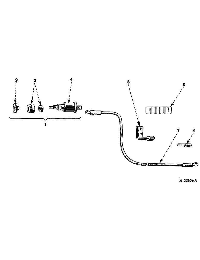 Схема запчастей Case IH FARMALL HV - (048) - ELECTRICAL SYSTEM, MAGNETO IGNITION SWITCH AND CABLE (06) - ELECTRICAL SYSTEMS