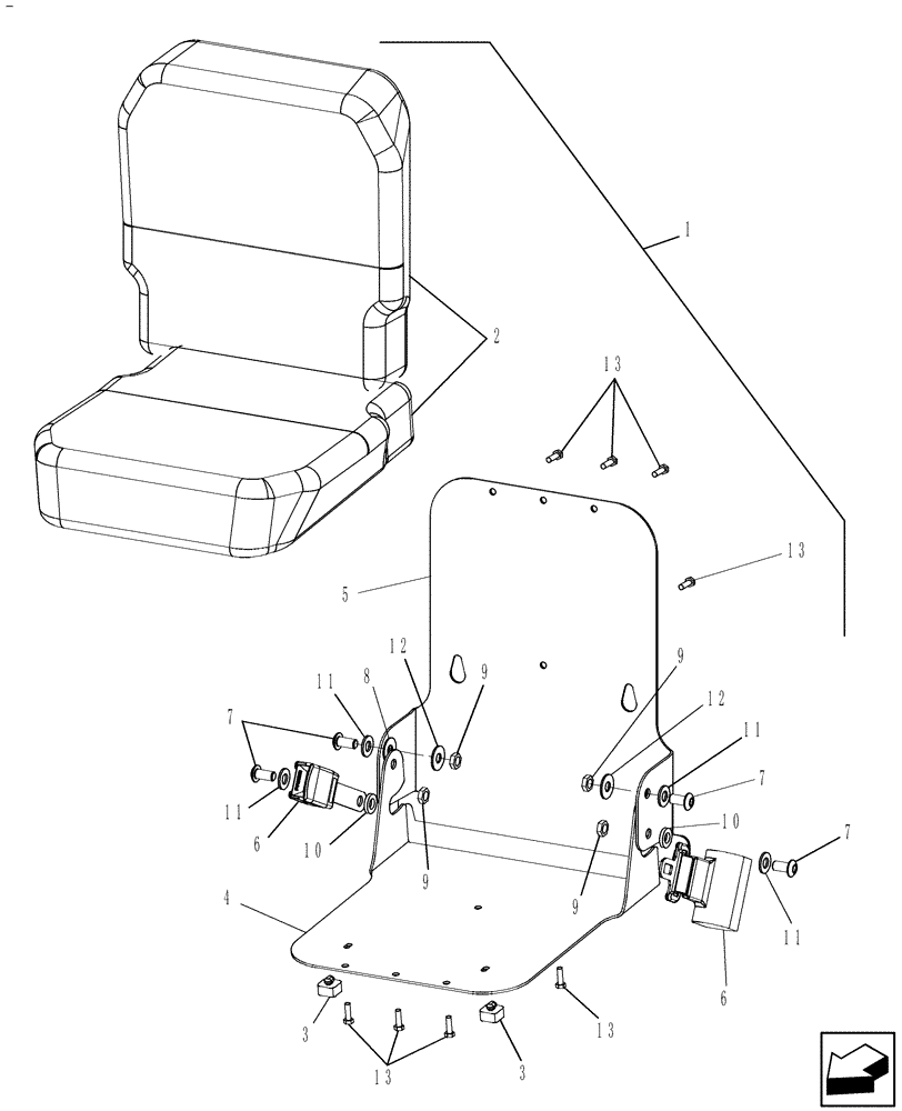 Схема запчастей Case IH 7230 - (90.120.04) - SEAT COMPONENTS, INSTRUCTIONAL (90) - PLATFORM, CAB, BODYWORK AND DECALS