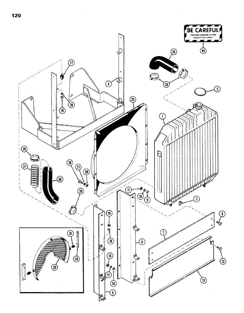 Схема запчастей Case IH 301BD - (120) - COOLING SYSTEM, B, C 