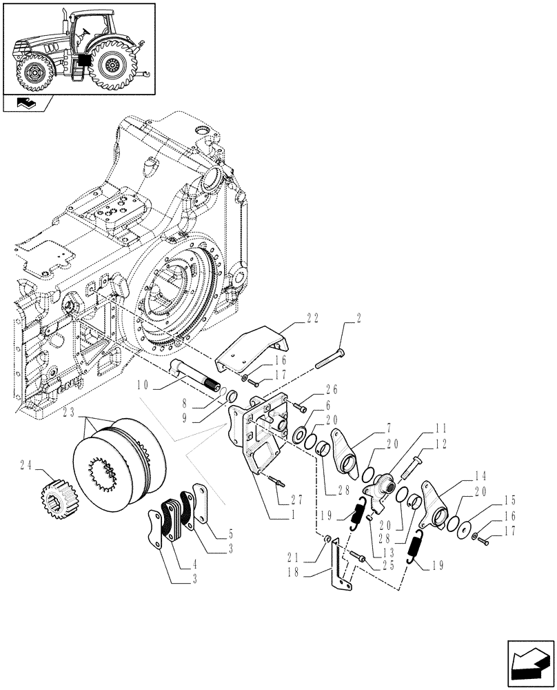 Схема запчастей Case IH PUMA 125 - (1.65.5/01[01A]) - ELECTRONIC PARK LOCK - PARKING BRAKE - D6834 (VAR.330083-331083) (05) - REAR AXLE