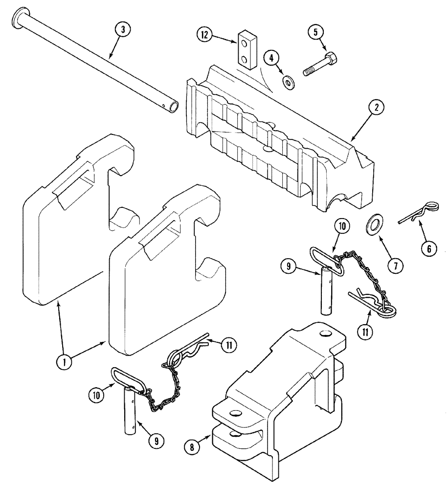 Схема запчастей Case IH CX50 - (09-02) - FRONT END WEIGHTS (09) - CHASSIS/ATTACHMENTS