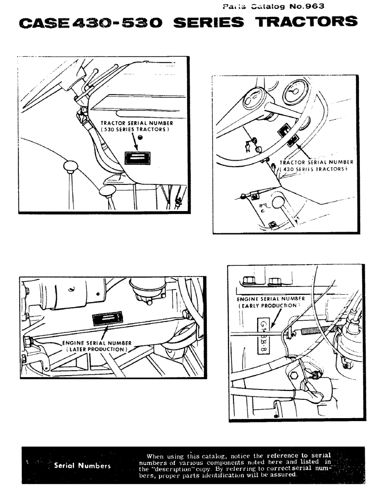 Схема запчастей Case IH 430 - (001B) - SERIAL NUMBERS (00) - PICTORIAL INDEX