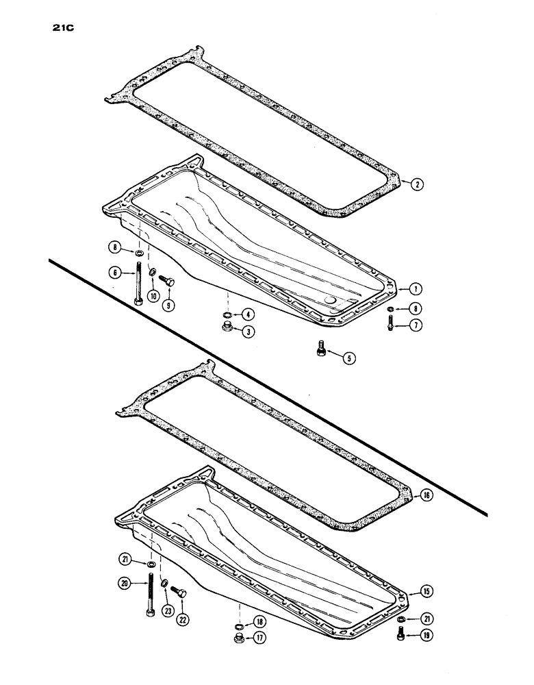 Схема запчастей Case IH 1030 - (021C) - OIL PAN, FIRST USED ENGINE SERIAL NUMBER 2174160 (02) - ENGINE