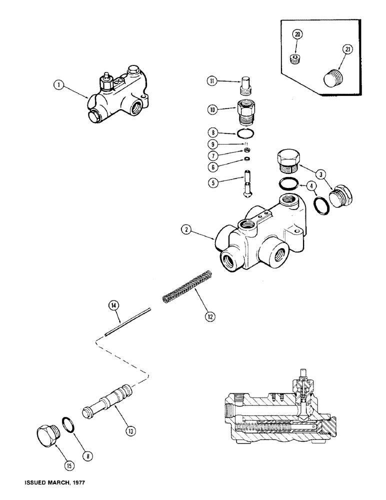 Схема запчастей Case IH 1570 - (210) - A66500 FLOW DIVIDER VALVE (08) - HYDRAULICS