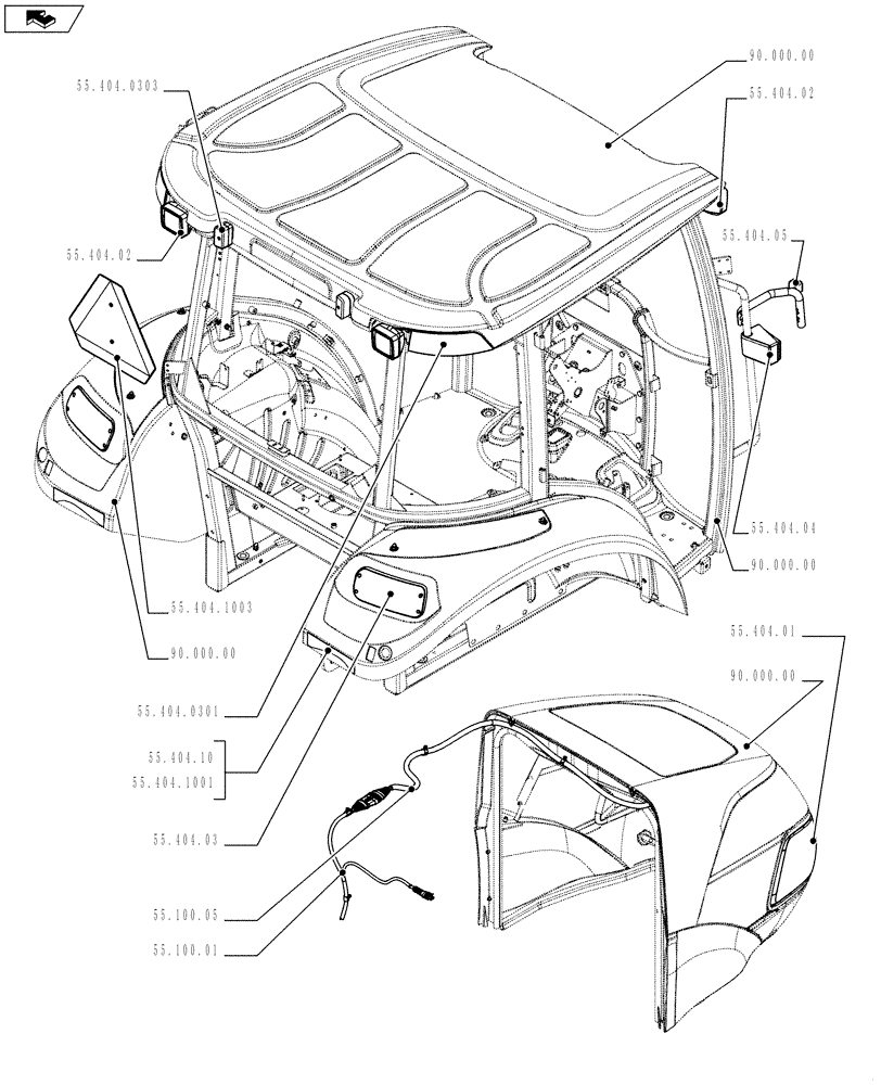 Схема запчастей Case IH FARMALL 65C - (55.000.00[02]) - PICTORIAL INDEX - ELECTRICAL SYSTEM (55) - ELECTRICAL SYSTEMS