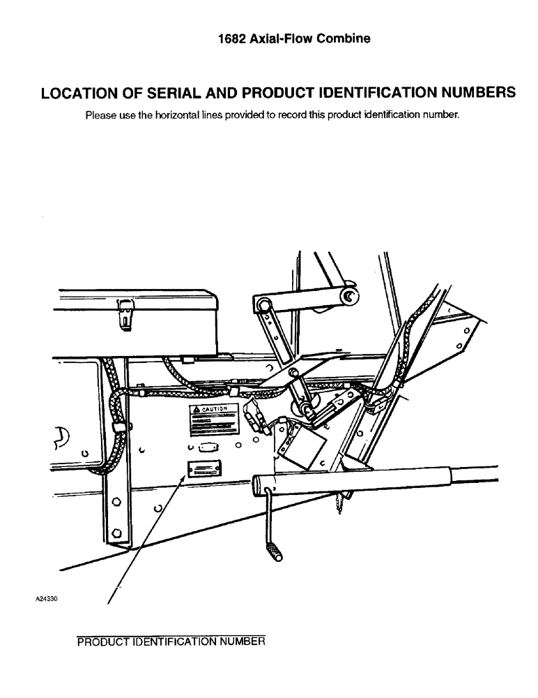 Схема запчастей Case IH 1682 - (1-02) - LOCATION OF SERIAL AND PRODUCT IDENTIFICATION NUMBERS (00) - PICTORIAL INDEX