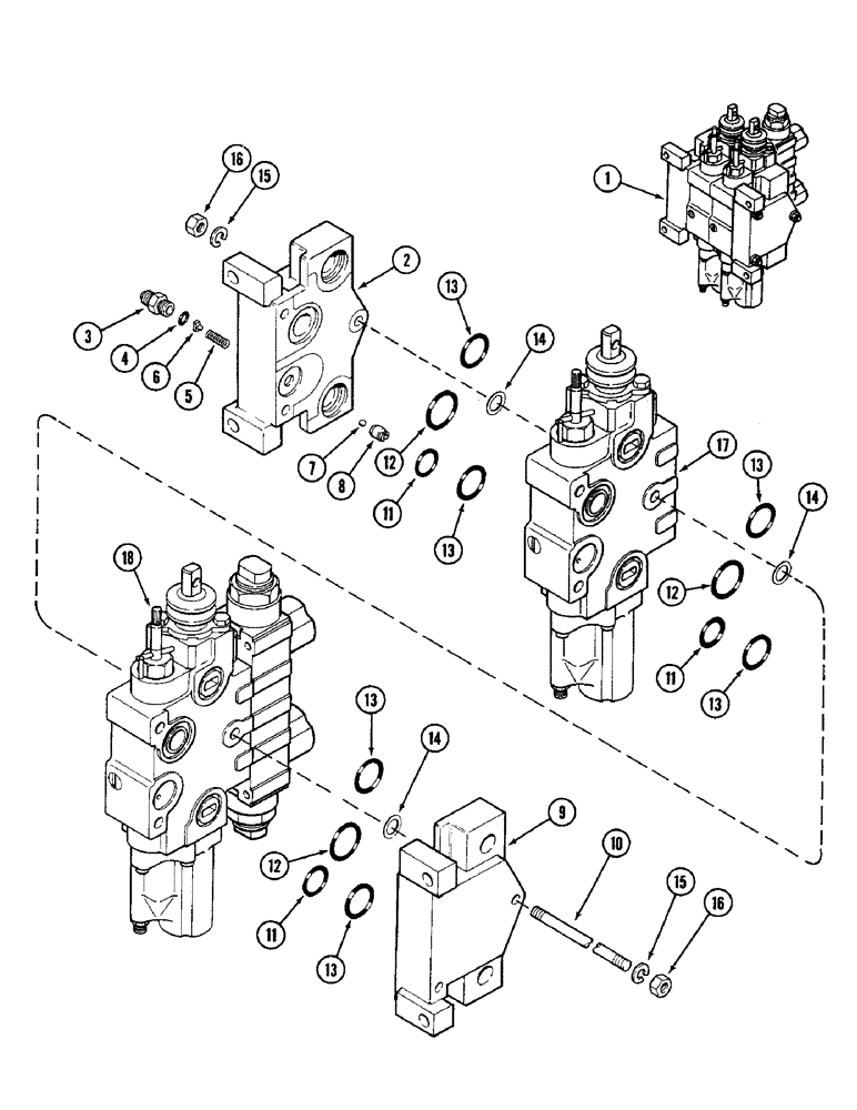 Схема запчастей Case IH 2096 - (8-300) - REMOTE HYDRAULICS, CONTROL VALVE ASSEMBLY, TWO SECTION WITH LOAD CHECK (08) - HYDRAULICS