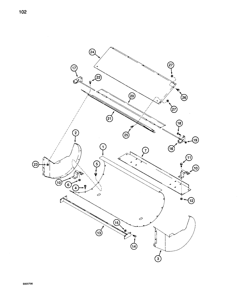 Схема запчастей Case IH 1680 - (102) - FAN HOUSING, EXTENDED LENGTH CLEANING SYSTEM (74) - CLEANING