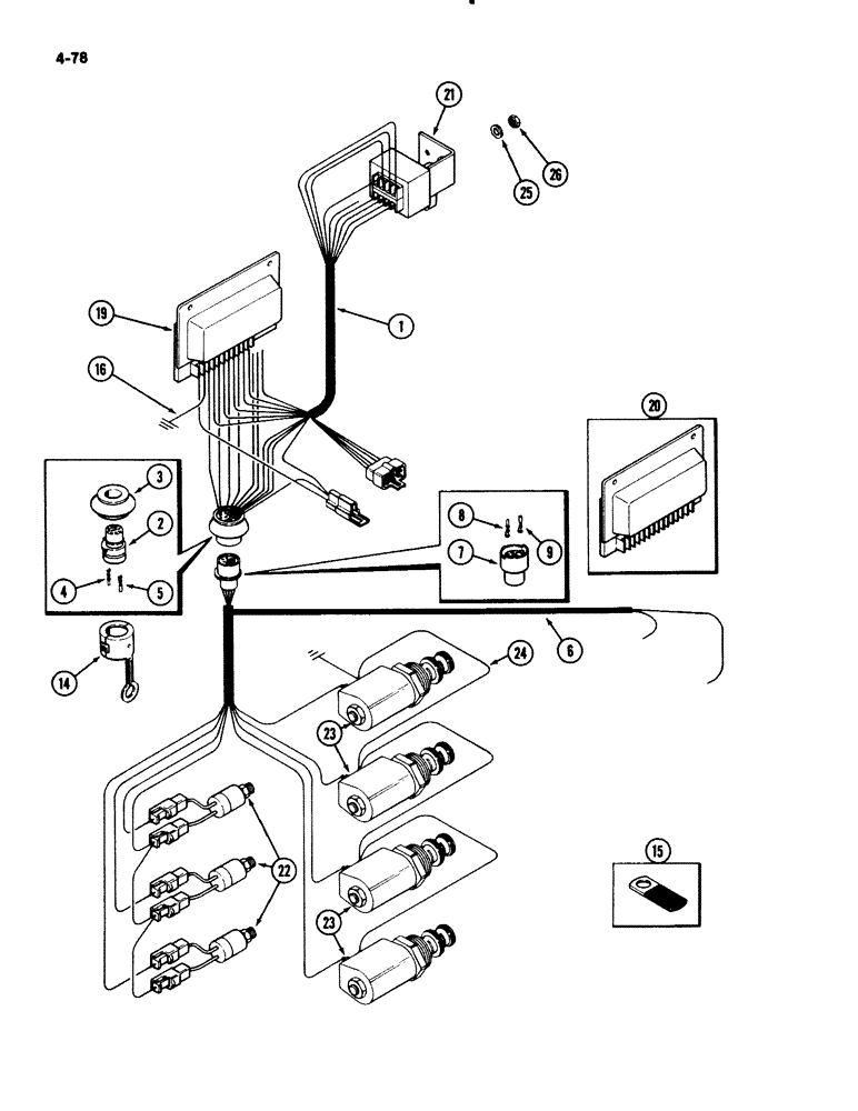 Схема запчастей Case IH 2294 - (4-078) - ELECTRIC SHIFT HARNESS (04) - ELECTRICAL SYSTEMS