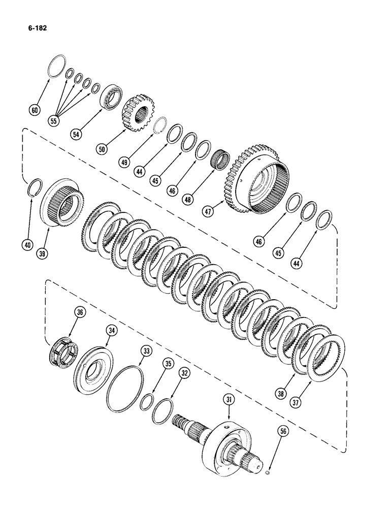 Схема запчастей Case IH 4994 - (6-182) - 9 INCH (229 MM) CLUTCH ASSEMBLY (CONTINUED) (06) - POWER TRAIN