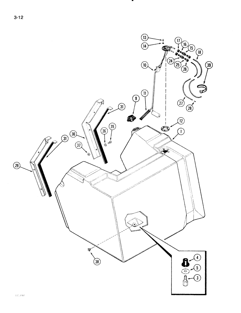 Схема запчастей Case IH 2096 - (3-012) - FUEL TANK AND LINES, 6TA-590 ENGINE (03) - FUEL SYSTEM