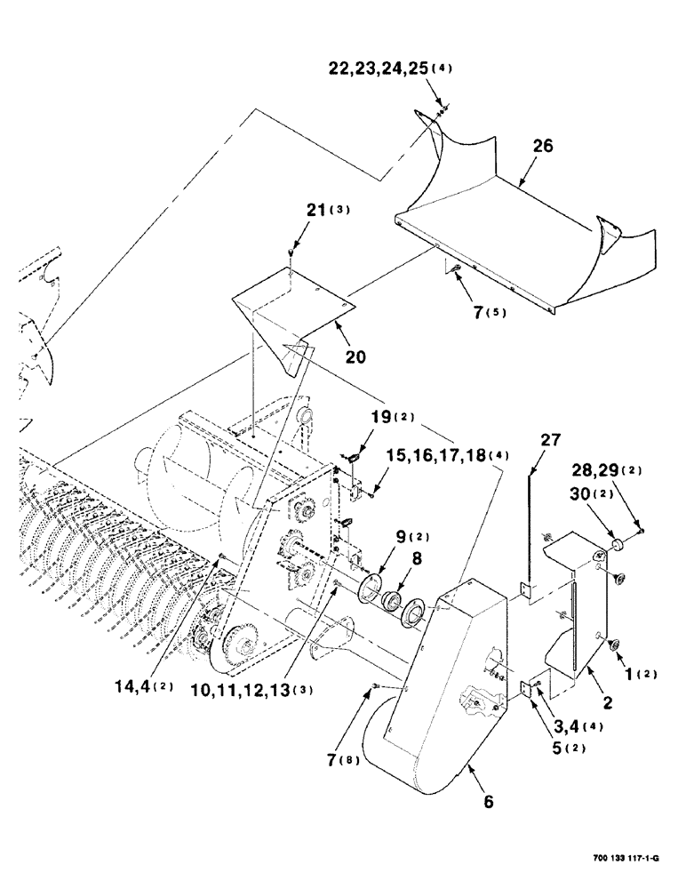 Схема запчастей Case IH 8575 - (3-16) - PICKUP SHIELDS ASSEMBLY, LEFT Pickup