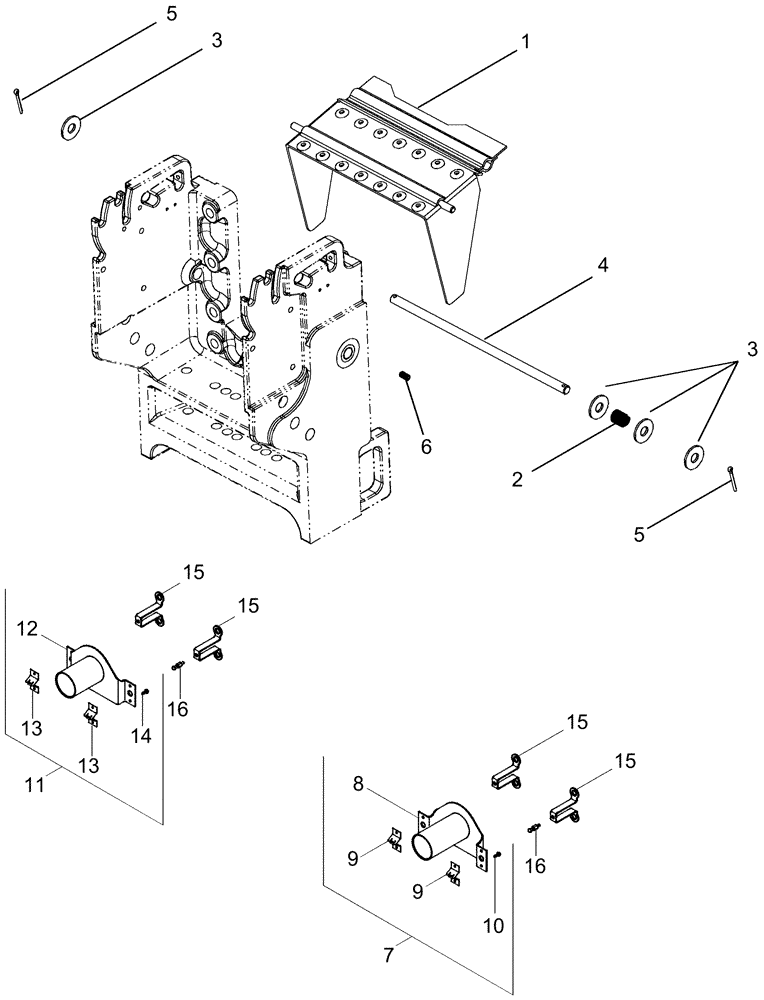 Схема запчастей Case IH MAGNUM 255 - (06-39) - POWER TAKE OFF ASSEMBLY - SHIELDS (06) - POWER TRAIN