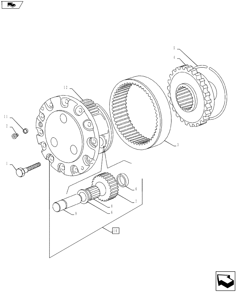 Схема запчастей Case IH FARMALL 65A - (25.108.03) - FRONT AXLE - FINAL DRIVE GEARS - 4WD (25) - FRONT AXLE SYSTEM