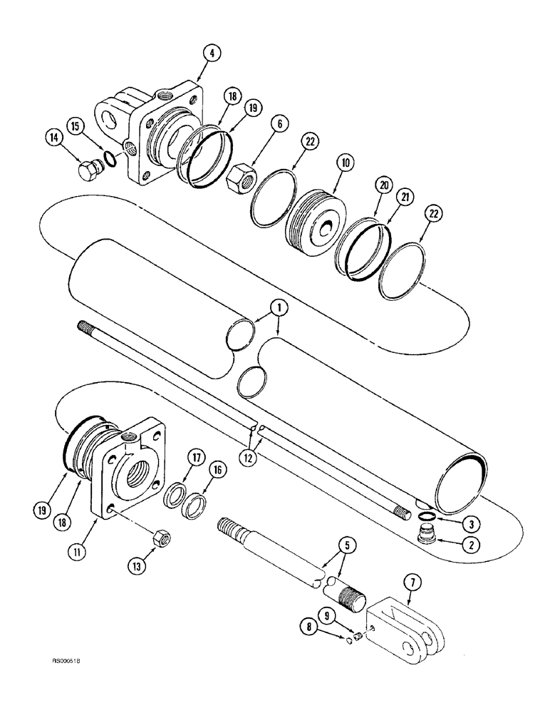 Схема запчастей Case IH 4300 - (8-042) - CYLINDER ASSEMBLY, 1282324C93 (08) - HYDRAULICS