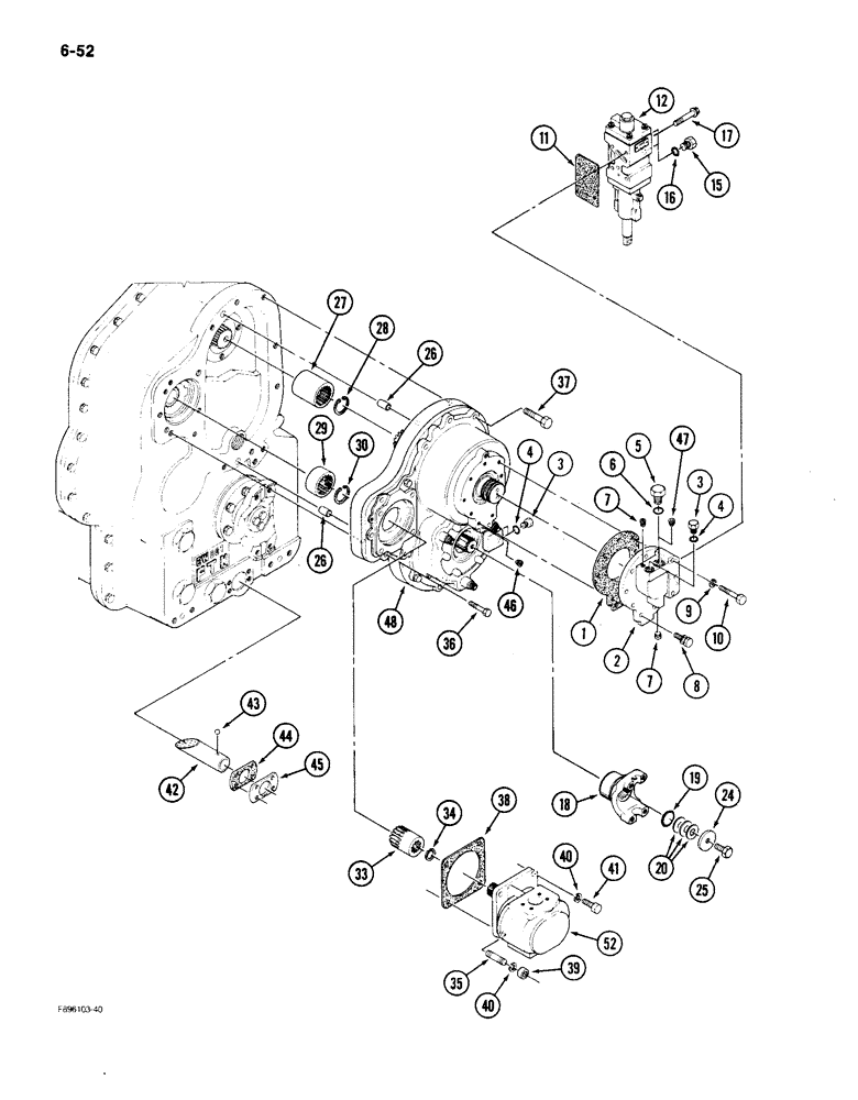 Схема запчастей Case IH 9150 - (6-052) - PTO ASSEMBLY (06) - POWER TRAIN