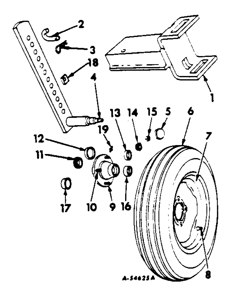 Схема запчастей Case IH 550 - (AB-11) - GAUGE WHEEL AND BRACKET 