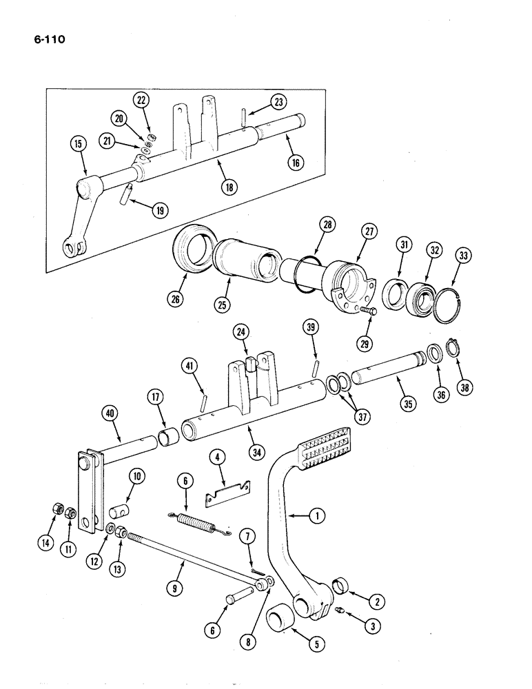 Схема запчастей Case IH 1194 - (6-110) - INDEPENDENT CLUTCH RELEASE MECHANISM, TRACTORS WITHOUT CAB (06) - POWER TRAIN