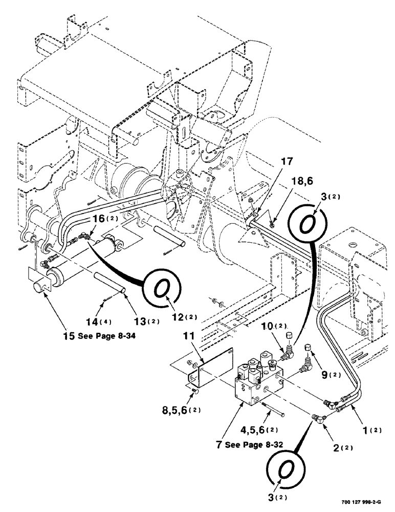 Схема запчастей Case IH 8750 - (8-30) - CUTTER BOX HYDRAULIC ASSEMBLY (08) - HYDRAULICS