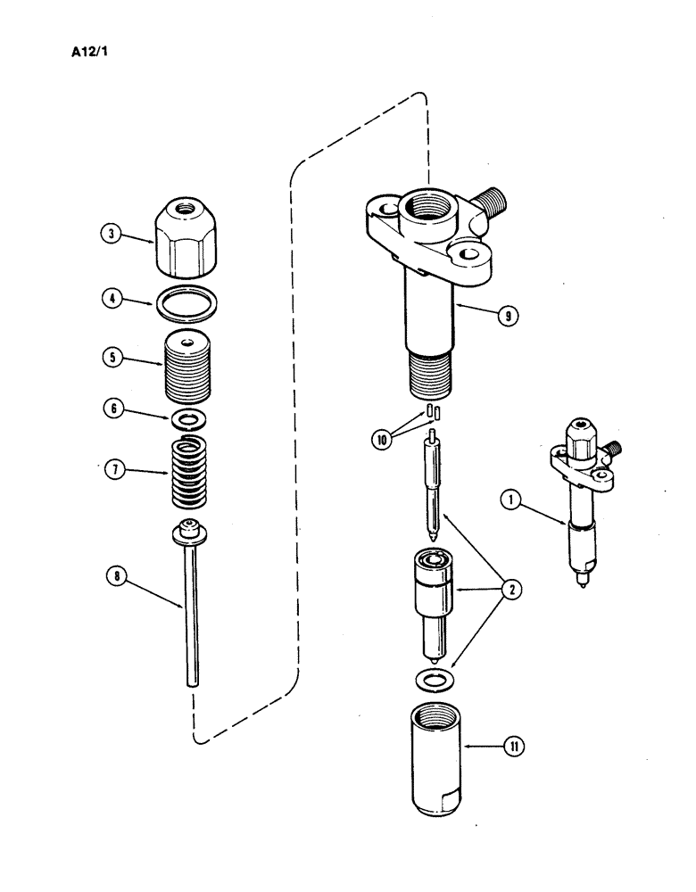 Схема запчастей Case IH 1190 - (A-12) - FUEL INJECTOR (01) - ENGINE